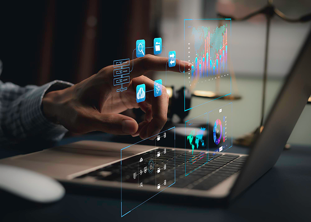 AI interaction on laptop